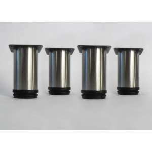 Lot de 4 pieds ronds pour meubles de 10cm de haut