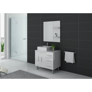 Meuble salle de bain sur pieds FLORENCE Blanc