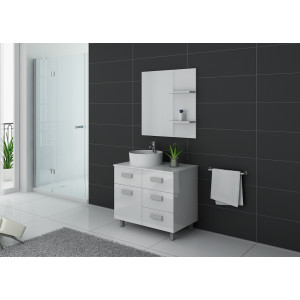 Meuble salle de bain simple vasque MILAN Blanc
