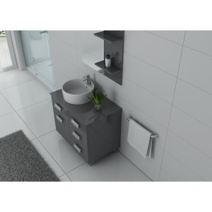 Meuble salle de bain MILAN Gris Taupe sur pieds