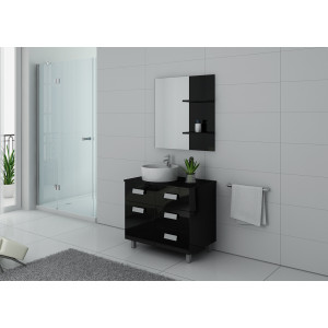 Meuble salle de bain MILAN Noir laqué Meuble salle de bain MILAN Noir laqué