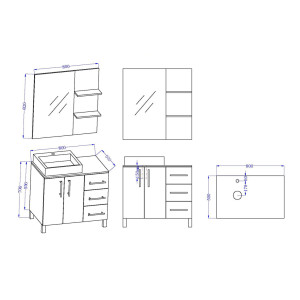 Plan meubles salle de bain FLORENCE Blanc