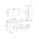 Plan et dimensions meuble salle de bain DIS9250GT gris taupe