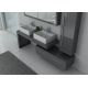 Ensemble salle de bain double vasque DIS9350 gris taupe