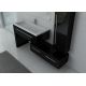 Une salle de bain élégante avec du mobilier noir brillant DIS9251N