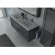 Ensemble de meubles bain gris 2 vasques avec rangements DIS749GT