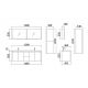 Meubles salle de bain DIS025-1500N Noir dimensions