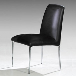 Lot de 4 chaises noires en simili cuir, lot de 4 chaises noires LOLA - Salledebain Online