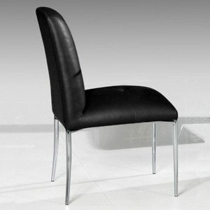 Lot de 4 chaises noires en simili cuir, lot de 4 chaises noires LOLA - Salledebain Online