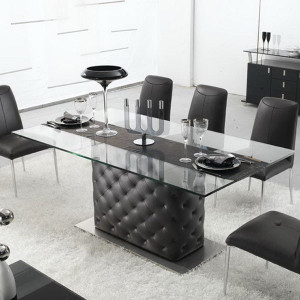 Lot de 4 chaises noires en simili cuir, lot de 4 chaises noires LOLA - Salledebain Online