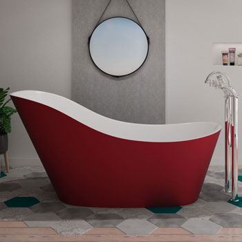 baignoire ilot avro rouge