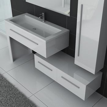 Meuble simple vasque DIS 9251 blanc