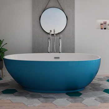 baignoire ilot sangro Bleue