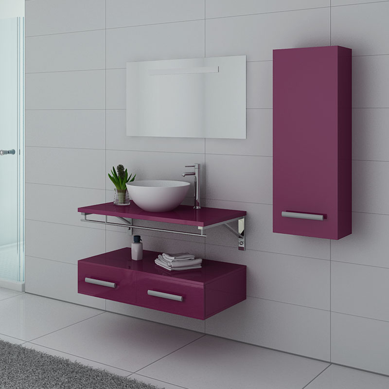 meuble salle de bain virtuose Aubergine