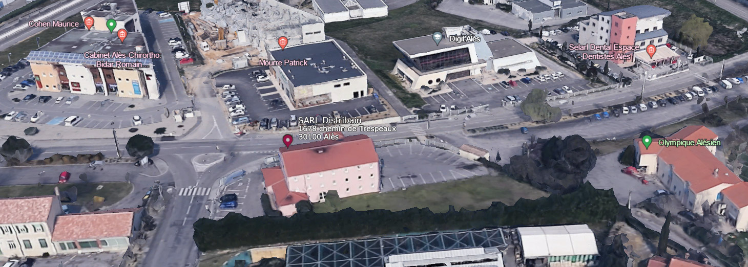 Vue aérienne de notre siège social à Alès